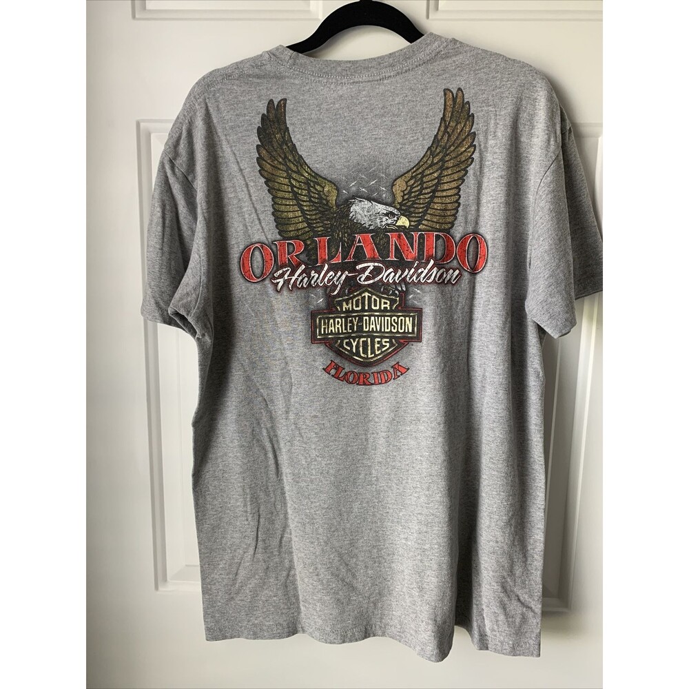 Harley-Davidson Orland Florida Men’s Gray Tshirt Large - Picture 4 of 6